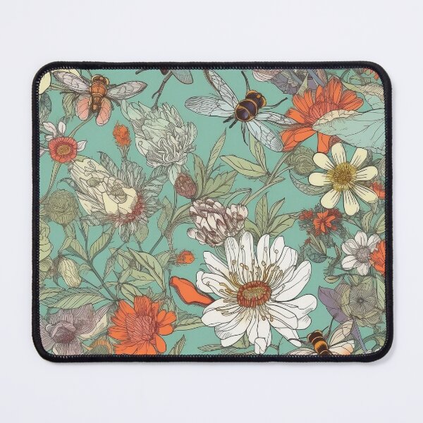 Item preview, Happy Spring Summer Flower garden with Bees and Pretty Wildflowers designed and sold by EmilyFNM3D.