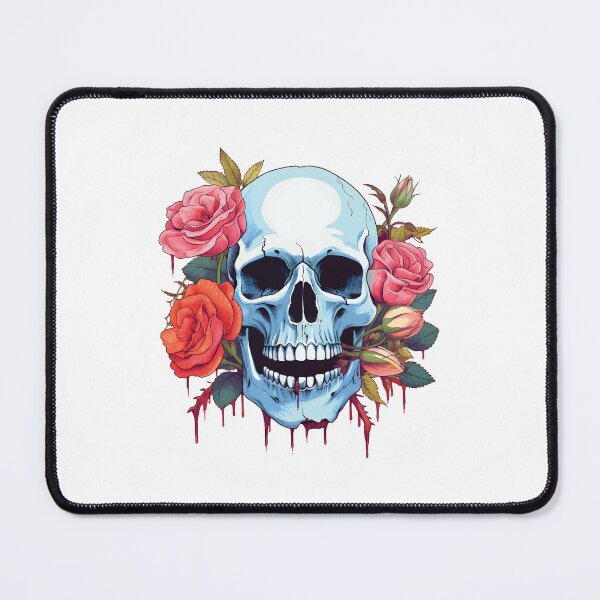 Item preview, Blue Scull with Red Roses designed and sold by TheBlackPixelCo.