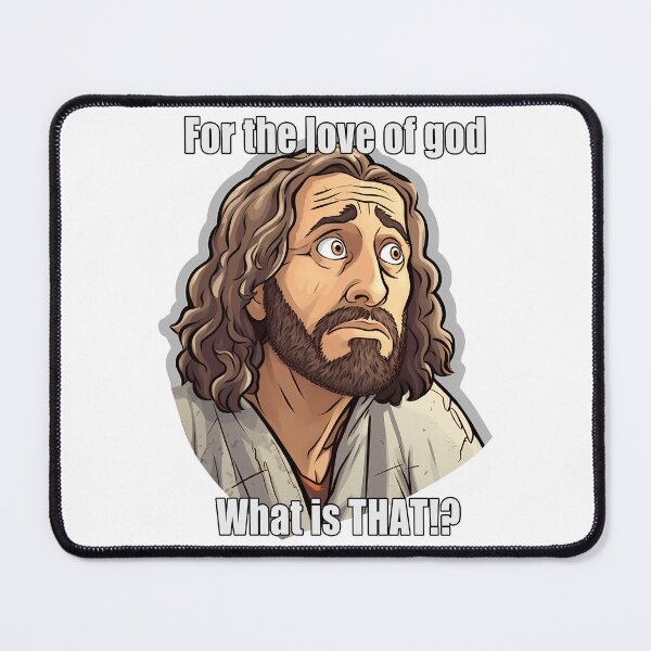 Item preview, Jesus Sticker, For the Love of God, Quizzical Expression, WTF designed and sold by MetroEnvision.