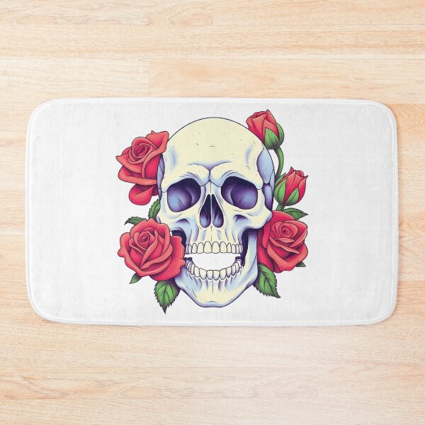 Item preview, Yellow Scull with Red Roses designed and sold by TheBlackPixelCo.