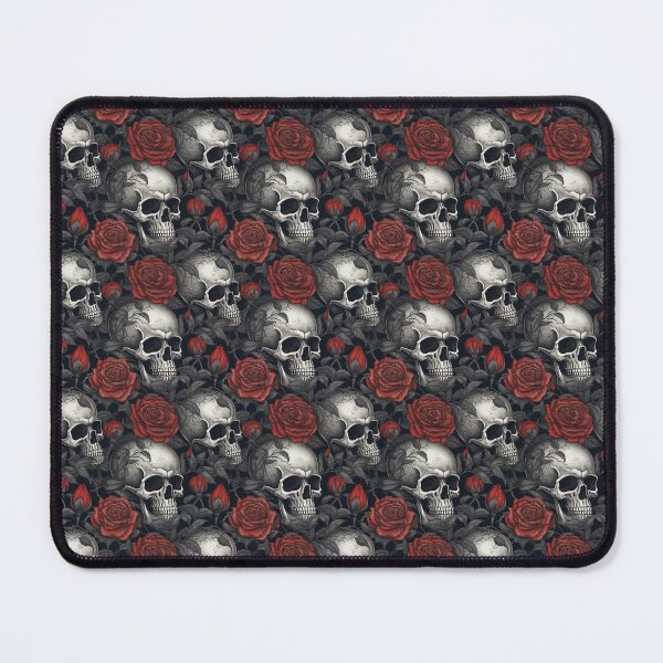 Item preview, Black and White Skulls with Red Roses designed and sold by StylizedPattern.
