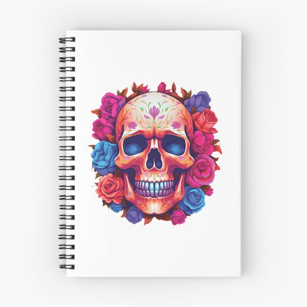 Item preview, Day of Dead Scull with Roses designed and sold by TheBlackPixelCo.