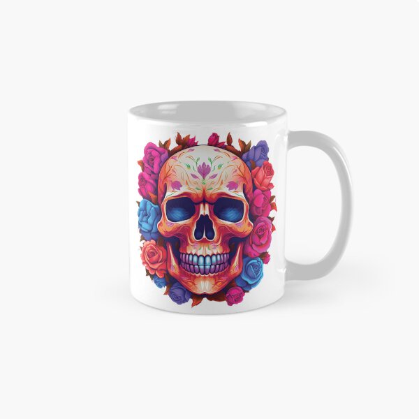 Item preview, Day of Dead Scull with Roses designed and sold by TheBlackPixelCo.