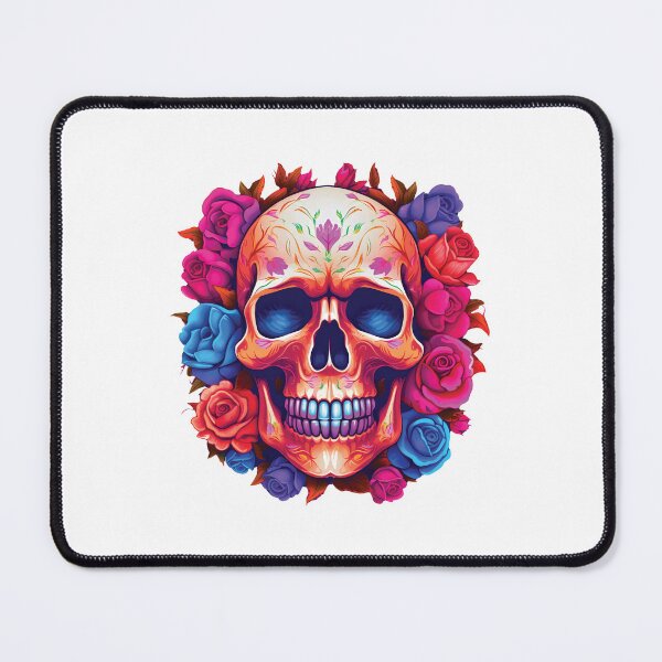 Item preview, Day of Dead Scull with Roses designed and sold by TheBlackPixelCo.