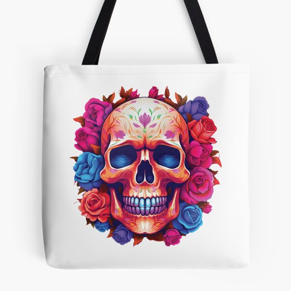 Item preview, Day of Dead Scull with Roses designed and sold by TheBlackPixelCo.