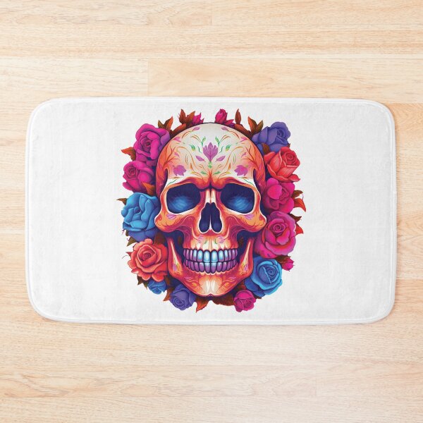 Item preview, Day of Dead Scull with Roses designed and sold by TheBlackPixelCo.