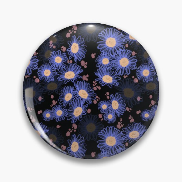 Item preview, Starry night glowing daisy flower pattern seamless watercolor painting fabric designed and sold by Natji-Arts.