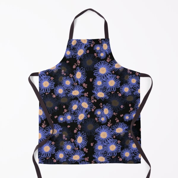 Item preview, Starry night glowing daisy flower pattern seamless watercolor painting fabric designed and sold by Natji-Arts.