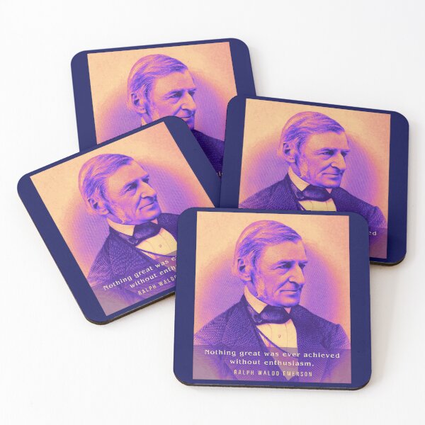 Item preview, Ralph Waldo Emerson portrait and quote: Nothing Great Was Ever Achieved Without Enthusiasm designed and sold by artbleed.