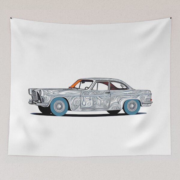 Item preview, colorful lineart classic car - Different logo size, position? Email me -  designed and sold by Picture-Art.