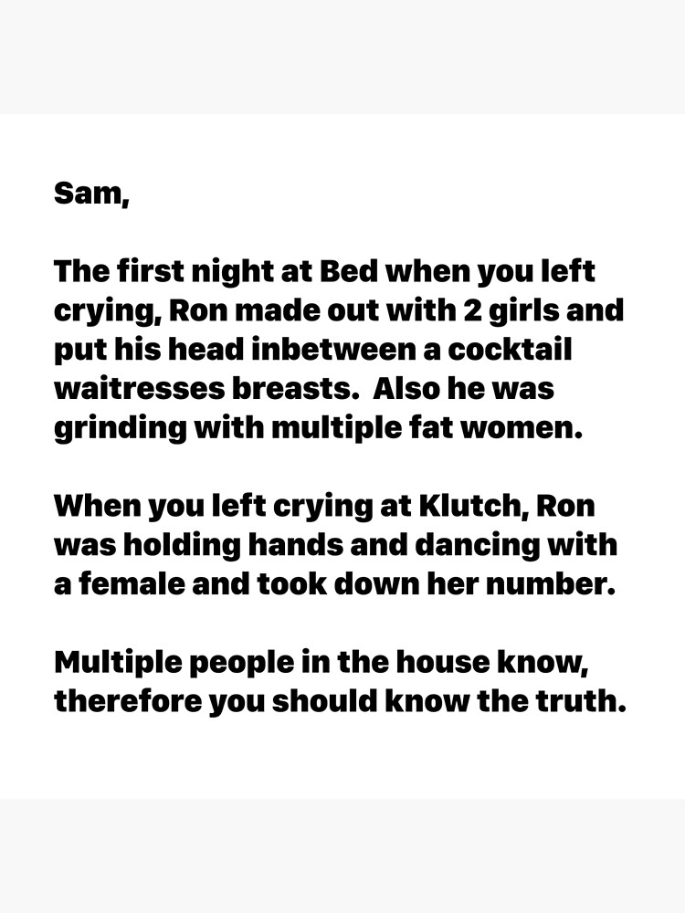 jersey shore letter to sam