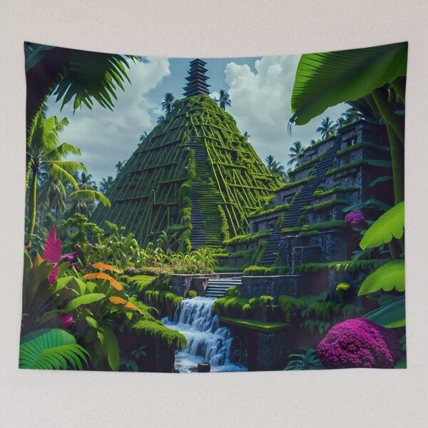 Item preview, The sacred river between Mayan temples designed and sold by Transelasticart.