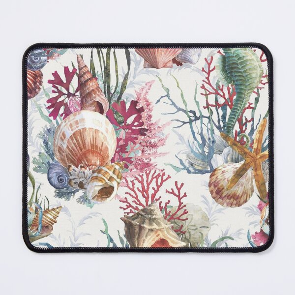 Item preview, Ocean Coral Seashells Seahorse Seamless Pattern designed and sold by NOVA SUPPLY.