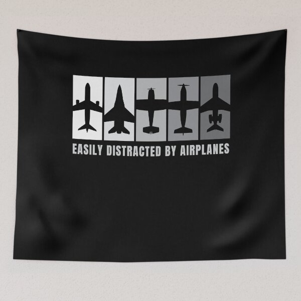 Item preview, Easily Distracted By Airplanes Flugzeug designed and sold by MooonTees.