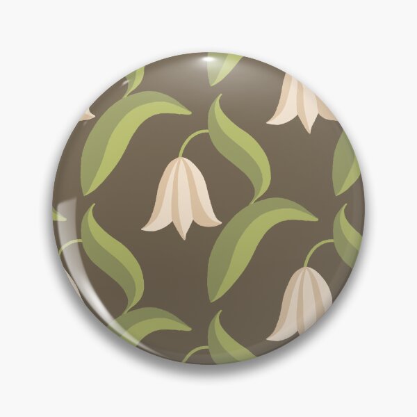 Item preview, Bell Blossoms - Delicate Spring Flowers - snowdrop, bluebell, tulip, harebell - cream on taupe Background - shw1021 f designed and sold by Shiny Happy World.