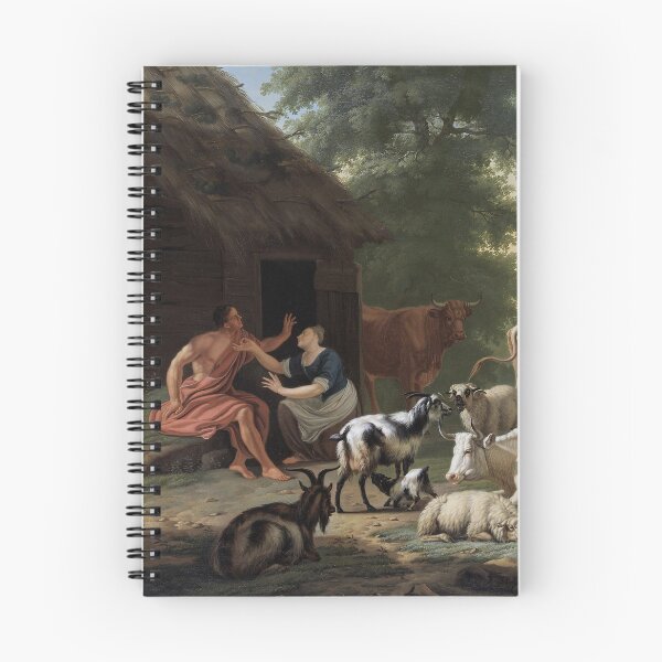 Item preview, Arcadian Landscape with Shepherds and Cattle | Jan van Gool | 1763 Greek Mythology Art designed and sold by CJET.