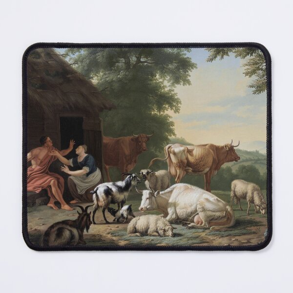 Item preview, Arcadian Landscape with Shepherds and Cattle | Jan van Gool | 1763 Greek Mythology Art designed and sold by CJET.
