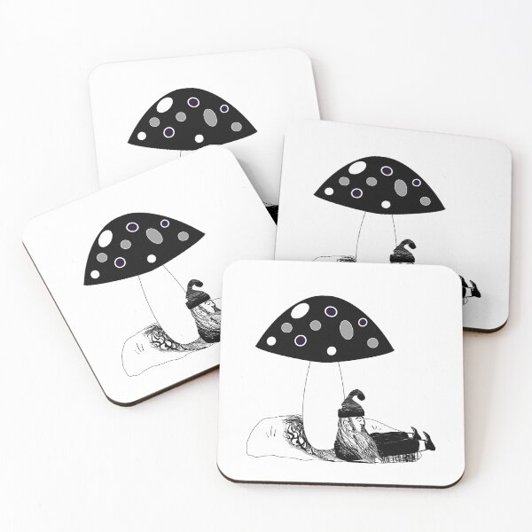 Item preview, Sleepy Mushroom Gnome Black and White designed and sold by Brain Dead Philosophy .