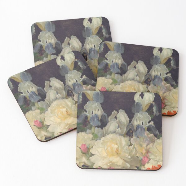 Item preview, Vintage irises with roses designed and sold by Wolfsee.