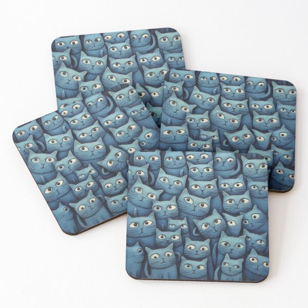 Item preview, Playful blue cats calling meow designed and sold by MichaAI.