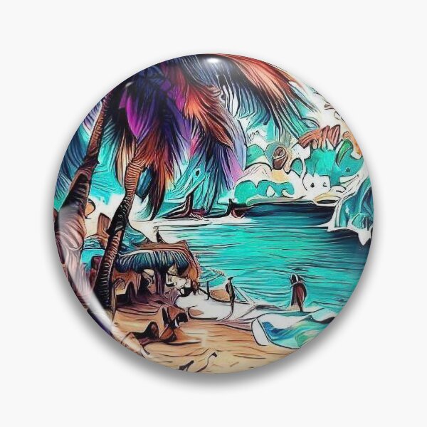 Item preview, Happy Holidays Summer time tropical island beach designed and sold by TomFrontierArt.