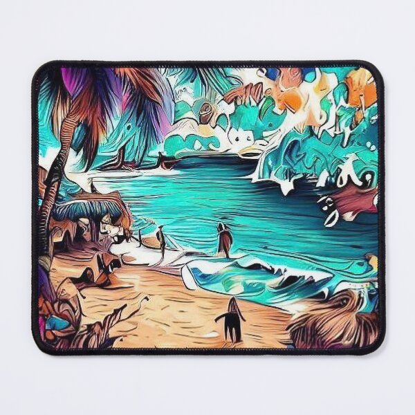 Item preview, Happy Holidays Summer time tropical island beach designed and sold by TomFrontierArt.