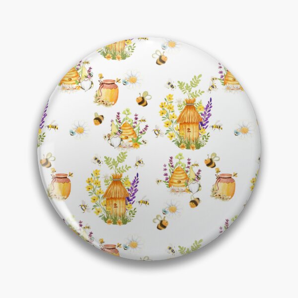 Item preview, Honey Bee skep in meadow  designed and sold by PurpleJelly.