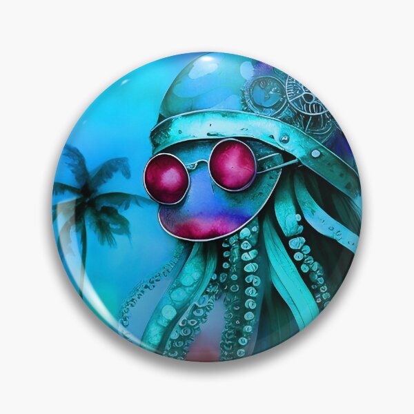 Item preview, Retro Futuristic Octopus - Blue Moonlight Beach Scene - AI Generated Art 3 of 8 designed and sold by Beachy.
