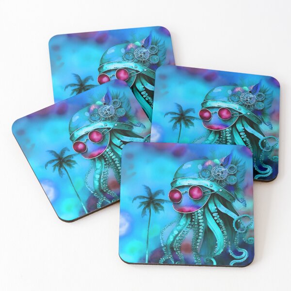 Item preview, Retro Futuristic Octopus - Blue Moonlight Beach Scene - AI Generated Art 3 of 8 designed and sold by Beachy.