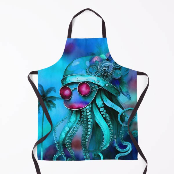 Item preview, Retro Futuristic Octopus - Blue Moonlight Beach Scene - AI Generated Art 3 of 8 designed and sold by Beachy.