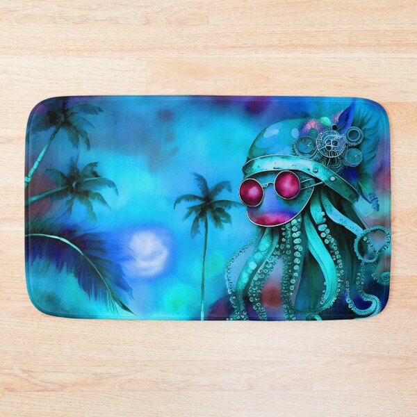Item preview, Retro Futuristic Octopus - Blue Moonlight Beach Scene - AI Generated Art 3 of 8 designed and sold by Beachy.