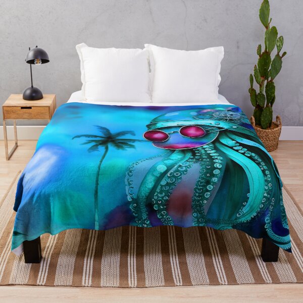 Item preview, Retro Futuristic Octopus - Blue Moonlight Beach Scene - AI Generated Art 3 of 8 designed and sold by Beachy.