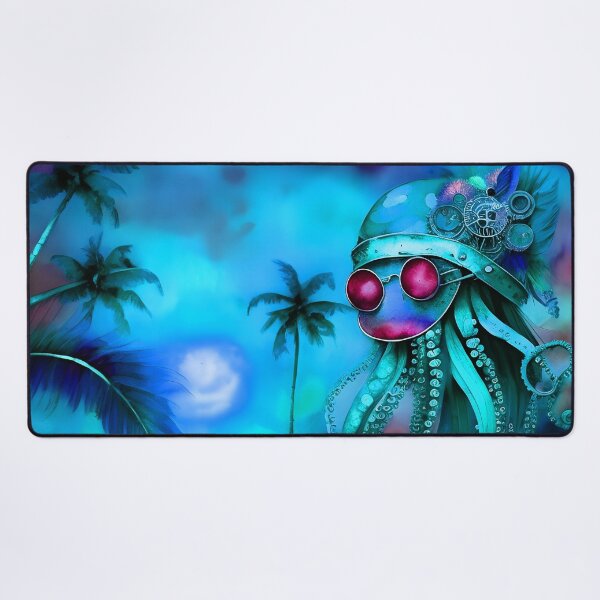 Item preview, Retro Futuristic Octopus - Blue Moonlight Beach Scene - AI Generated Art 3 of 8 designed and sold by Beachy.