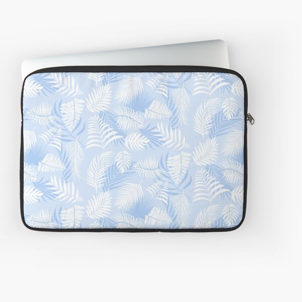 Item preview, Pale Slate Jean Blue and White Tropical Palm Leaf Pattern Print designed and sold by DelightfulDsign.
