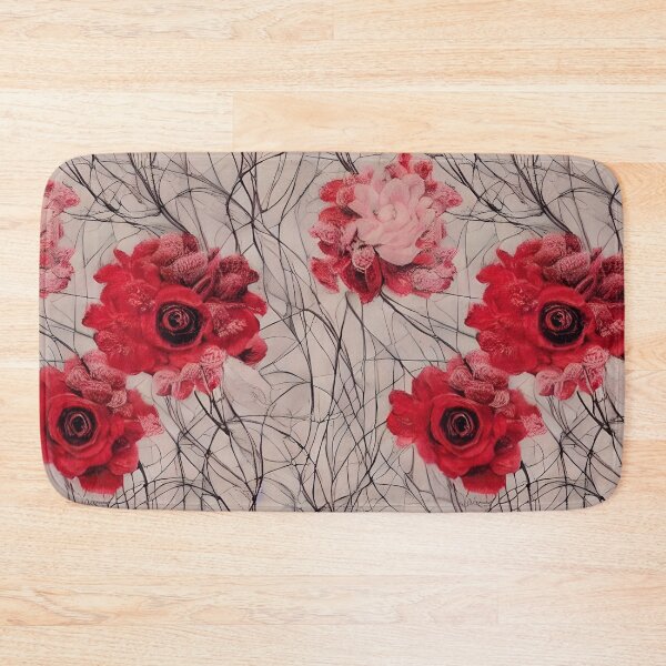 Artikelvorschau, Hübsches rotes Blumenmuster entworfen und verkauft von Poetic Patterns Studio.