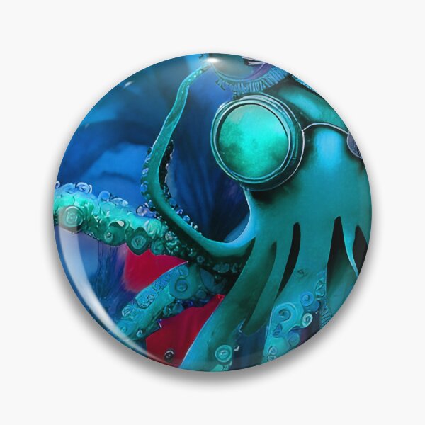 Item preview, Retro Futuristic Octopus - Blue Moonlight Beach Scene - AI Generated Art 4 of 8 designed and sold by Beachy.