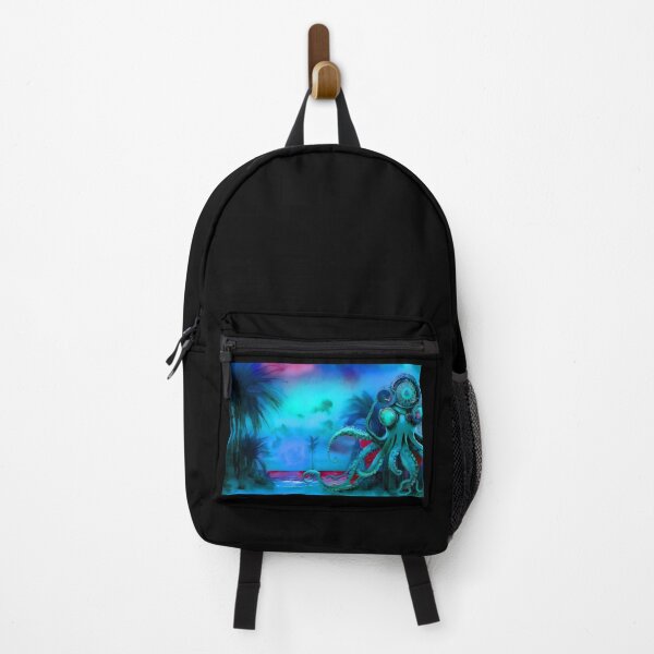 Item preview, Retro Futuristic Octopus - Blue Moonlight Beach Scene - AI Generated Art 4 of 8 designed and sold by Beachy.
