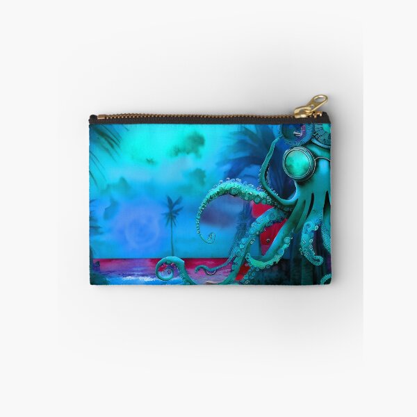 Item preview, Retro Futuristic Octopus - Blue Moonlight Beach Scene - AI Generated Art 4 of 8 designed and sold by Beachy.