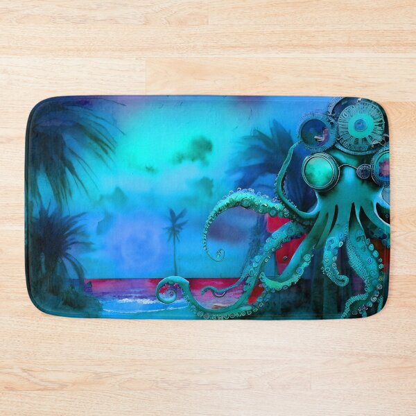 Item preview, Retro Futuristic Octopus - Blue Moonlight Beach Scene - AI Generated Art 4 of 8 designed and sold by Beachy.