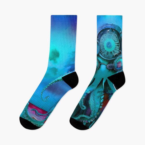 Item preview, Retro Futuristic Octopus - Blue Moonlight Beach Scene - AI Generated Art 4 of 8 designed and sold by Beachy.