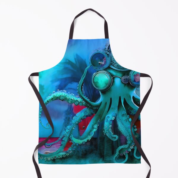 Item preview, Retro Futuristic Octopus - Blue Moonlight Beach Scene - AI Generated Art 4 of 8 designed and sold by Beachy.