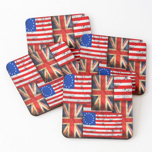 Item preview, BATTLE WORN AMERICAN, BRITISH GRUNGY FLAGS ART designed and sold by sharlesart.