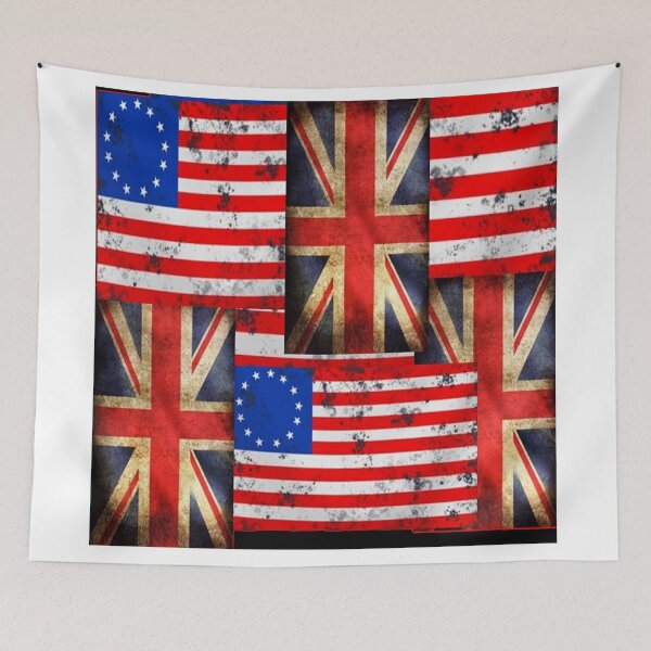 Item preview, BATTLE WORN AMERICAN, BRITISH GRUNGY FLAGS ART designed and sold by sharlesart.