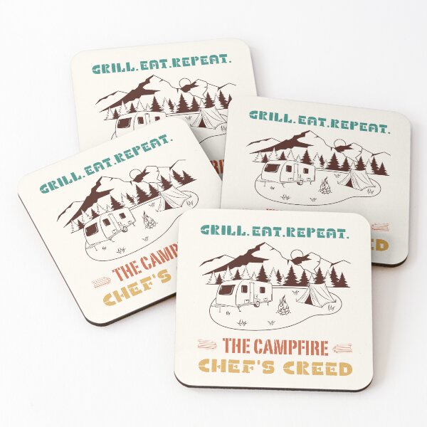 Item preview, Grill. Eat. Repeat. The Campfire Chef's Creed designed and sold by Heartee.