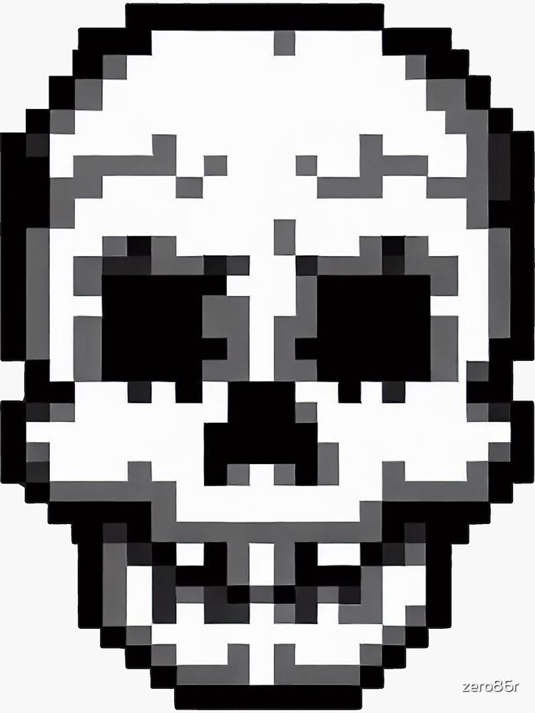 Skull (PIXEL ART) Sticker for Sale by RDX84