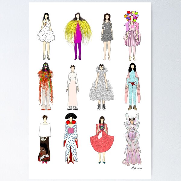 Outfits of Bjork Fashion Poster