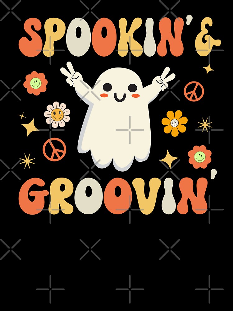  Retro Groovy Halloween Ghost Spooky Mama Costume T