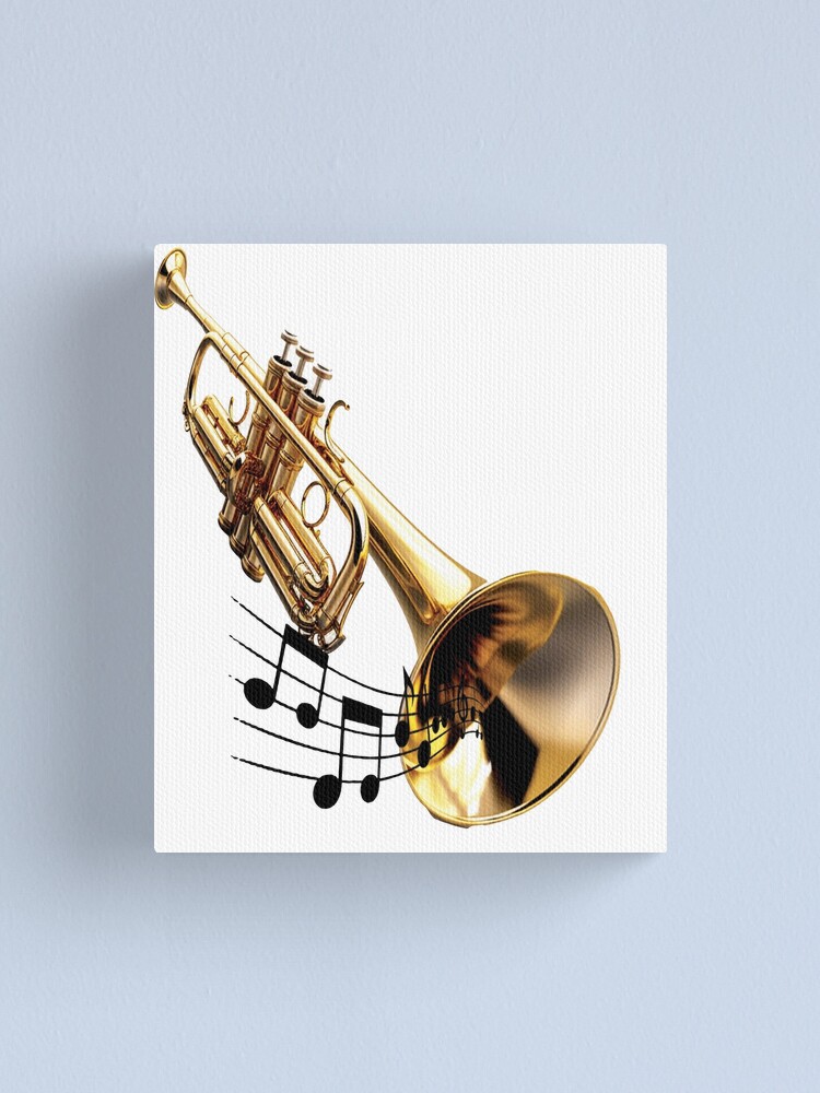 Leinwanddruck for Sale mit Trompete Blechblasmusik Notation Horn