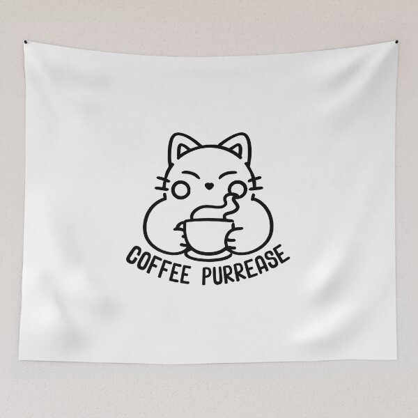 Item preview, One More Coffee Please Cat de Tobe Fonseca designed and sold by Tobe Fonseca®.