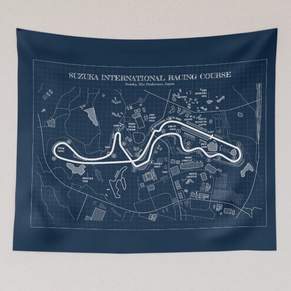 Aperçu de l'œuvre Suzuka International Racing Course (Navy) créée et vendue par BGALAXY.